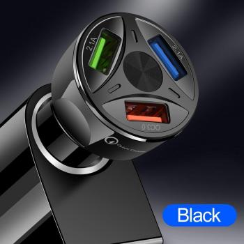 Chargeur mobile voiture 3 ports USB, allume-cigare 3 V rapide