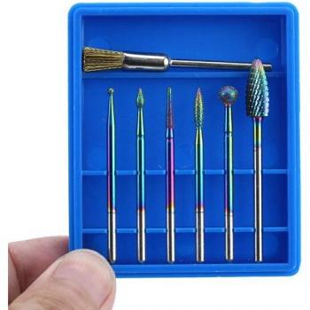 7-Piece Rainbow Carbide Nail Tool Set