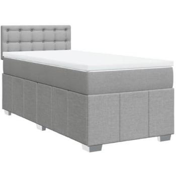 VidaXL Bett Boxspring mit Matratze Hellgrau 80x200 cm