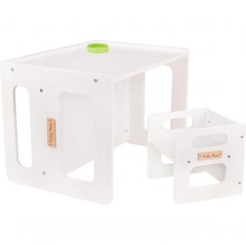 Tavolo KiddyMoon con sedia per bambini, set per giochi e attività tc-001, bianco