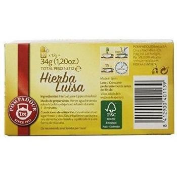 Té de Plantas Pompadour – Hierba Luisa, 20 Bolsitas
