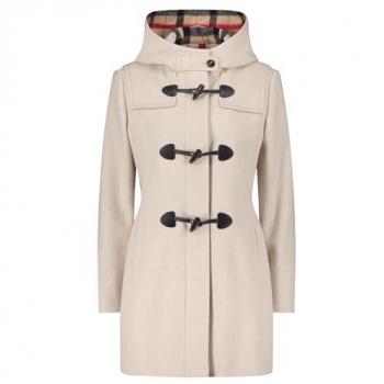Dufflecoat GIL BRET Gr. 48, beige (beige melange), Damen, Web, Obermaterial: 70% Wolle, 20% Polyester, 10% Polyamid, unifarben, Mäntel, mit Wolle und Kapuze