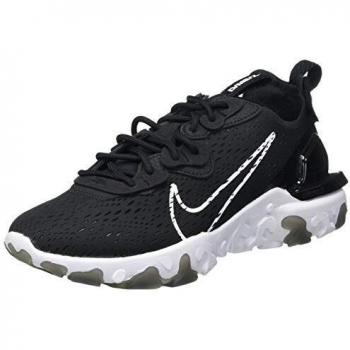 NIKE REACT VISION Men's Lightweight Running Shoe, Black with White Accents, Size 49.5 EU