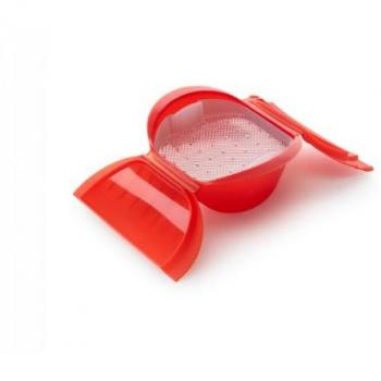 Lékué Coffret de Cuisson Vapeur 3-4 Personnes Rouge