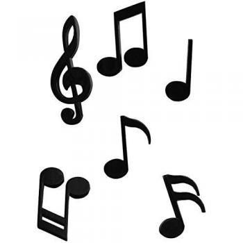 Collection QUALY : 6 aimants en notes musicales – Noir