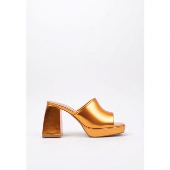 Krack Core SEARS Tacón mujer, modelo mule naranja brillante