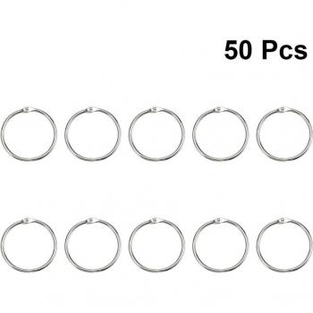 50pcs Metal Book Rings for Loose Leaf Organization (Inner Diameter: 25mm)