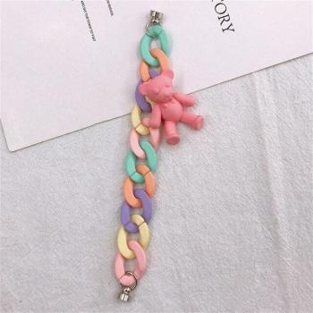 Acrylic Bear Chain Link for DIY Keychain and Phone Case Accessories