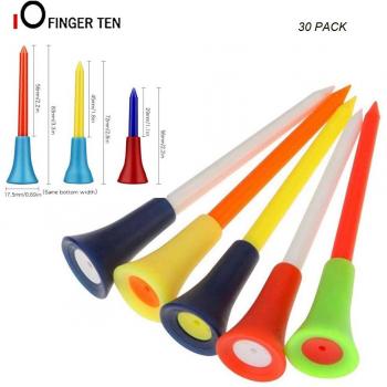 30pcs Multi Color Golf Tees Durable Rubber Cushion (83mm, 70mm, 54mm)