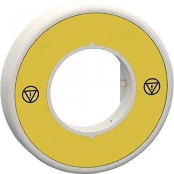 Interruttore d'arresto di emergenza con illuminazione LED e pulsante grigio/giallo