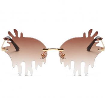 Lunettes de soleil tendance sans monture miroir étoilé