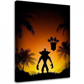 Tableau contemporain Ombre de gamer 40x60 orange