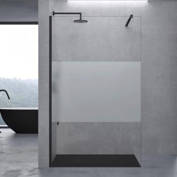 Paroi de Douche Rectangulaire Transparent avec Profilé Noir 120x200cm