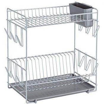 Escurreplatos Acero Plastificado Grande Gris