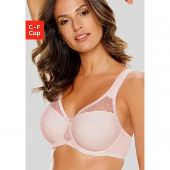 Minimizer BH NUANCE – Damen, 100C, rosé Champagner, Bügel‑Schalen‑BH, leicht transparenter Tülloberteil