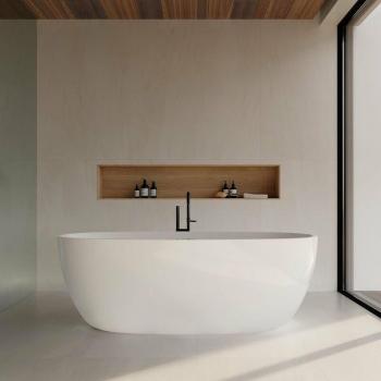 Baignoire îlot blanche Denver 150 cm au design ovale