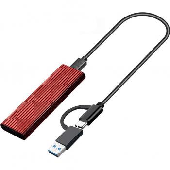 Carcasa externa para SSD M.2 NVMe, USB 3.1, Doble Protocolo, 10 Gbps, Soporta Claves M/B 2230/2242/2260/2280