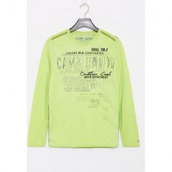 CAMP DAVID Langarmshirt mit Druck und Stickerei