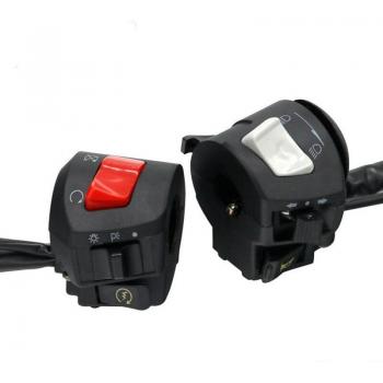 Interruptor de señalización completo para moto, luz antiniebla y giro (7/8”, conjunto de 2)