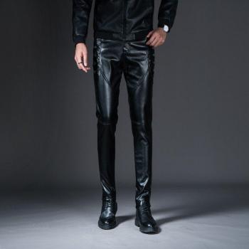 Winter Streetwear Leather Trousers – Korean Slim Fit, Motorbike Ready