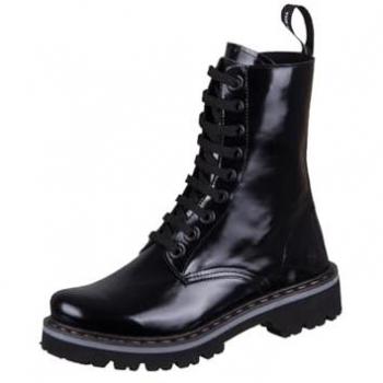 Bottines à lacets en cuir noir 1167