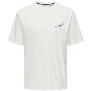 Bianco Milo T-shirt Only & Sons, vestibilità loose