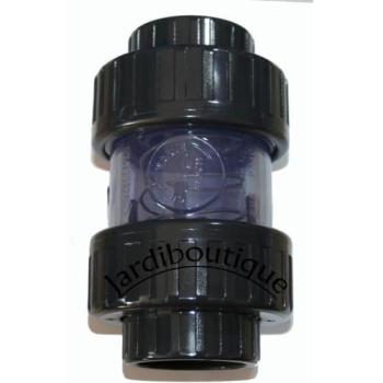 Clapet inox 63 mm avec raccord transparent