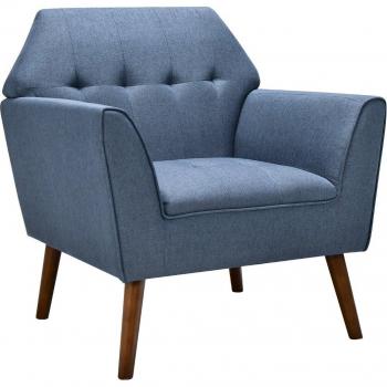 Fauteuil Rembourré avec Pieds en Bois de Caoutchouc