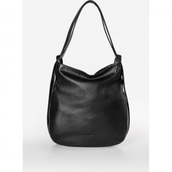 Heavenly Meadow Black Leather Shoulder Bag
