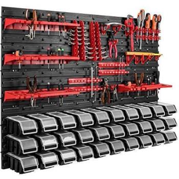 Étagère murale pratique 115 x 78 cm avec 30 boîtes de rangement