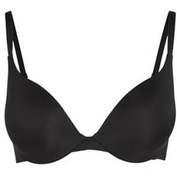Black Underwire Push‑Up Bra with Smooth Padding