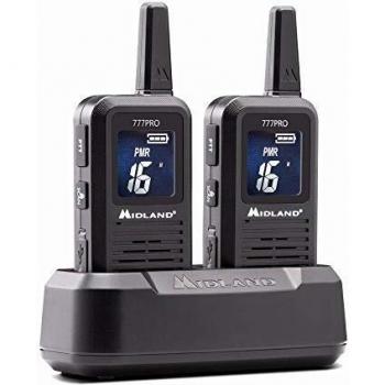 Midland 777 Pro Walkie‑Talkie Paar – PMR+LPD, Schwarz