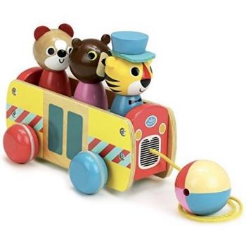 Jouet à tirer en bois Le Bus par Ingela P.Arrhenius