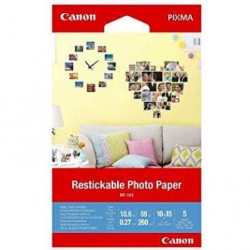 Canon RP-101 White Matte 4 x 6 inch Removable Photo Stcikers 5 Sheets