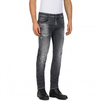 Replay Anbass, Jean Slim Homme, Noir, Taille W38/L36