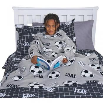 Soft and Warm Kids Fleece Blanket with Sleeves