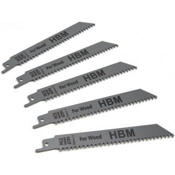 HBM 5 pièces 150 mm. Lames de scie alternative 6 dents par pouce pour le bois