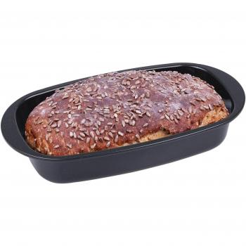 CHG Emaille Brotbackform, schwarz gesprenkelt, 37 x 20 x 7 cm