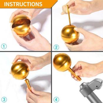 3 Inch Gold Aluminum Flagpole Ball Ornament