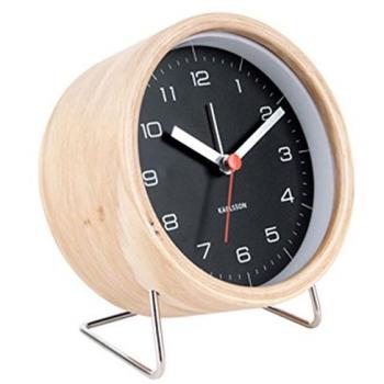 Karlsson KA5669BK Wecker INNATE – Handgefertigter Holzwellen-Wecker