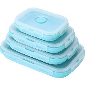 3/4pcs Silicone Salad and Fruit Storage Bento Box
