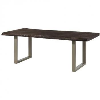 Tavolo da pranzo in legno di mango con gambe U argentate 240x100 cm