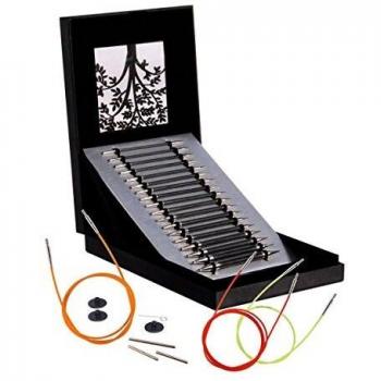 Ensemble d'aiguilles à tricoter circulaires Karbonz Knitpro – Noir