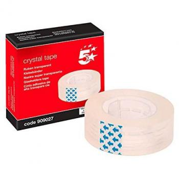 5 Star Office Crystal Tape Roll Easy-tear Permanent Secure 18mm x 33m