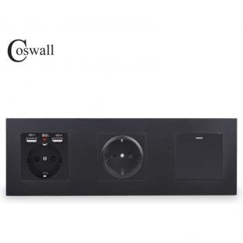 Enchufe Doble con 2 Puertos USB y Luz Oculta + Interruptor Basculante
