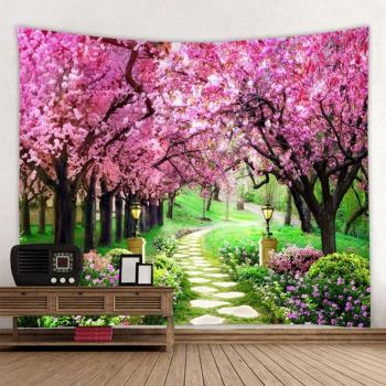 Hippie-Roseblume-Wandteppich – Boho Psychedelischer Tapetenglasur
