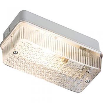 Clear Prismatic Diffuser Bulkhead Light with Aluminium Base, 230V IP65 100W (B22)