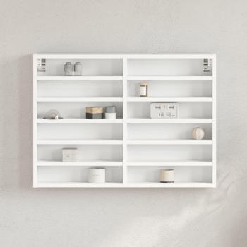Vitrine Showcase Cabinet White 80x8.5x58 cm Engineered Wood