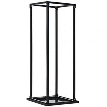 Sonata Firewood Rack with Base Black 37x37x113 cm Steel
