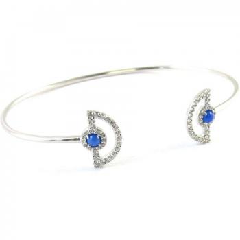 Pulsera 'Princesa Ópalo' en Plata con Toques Azules